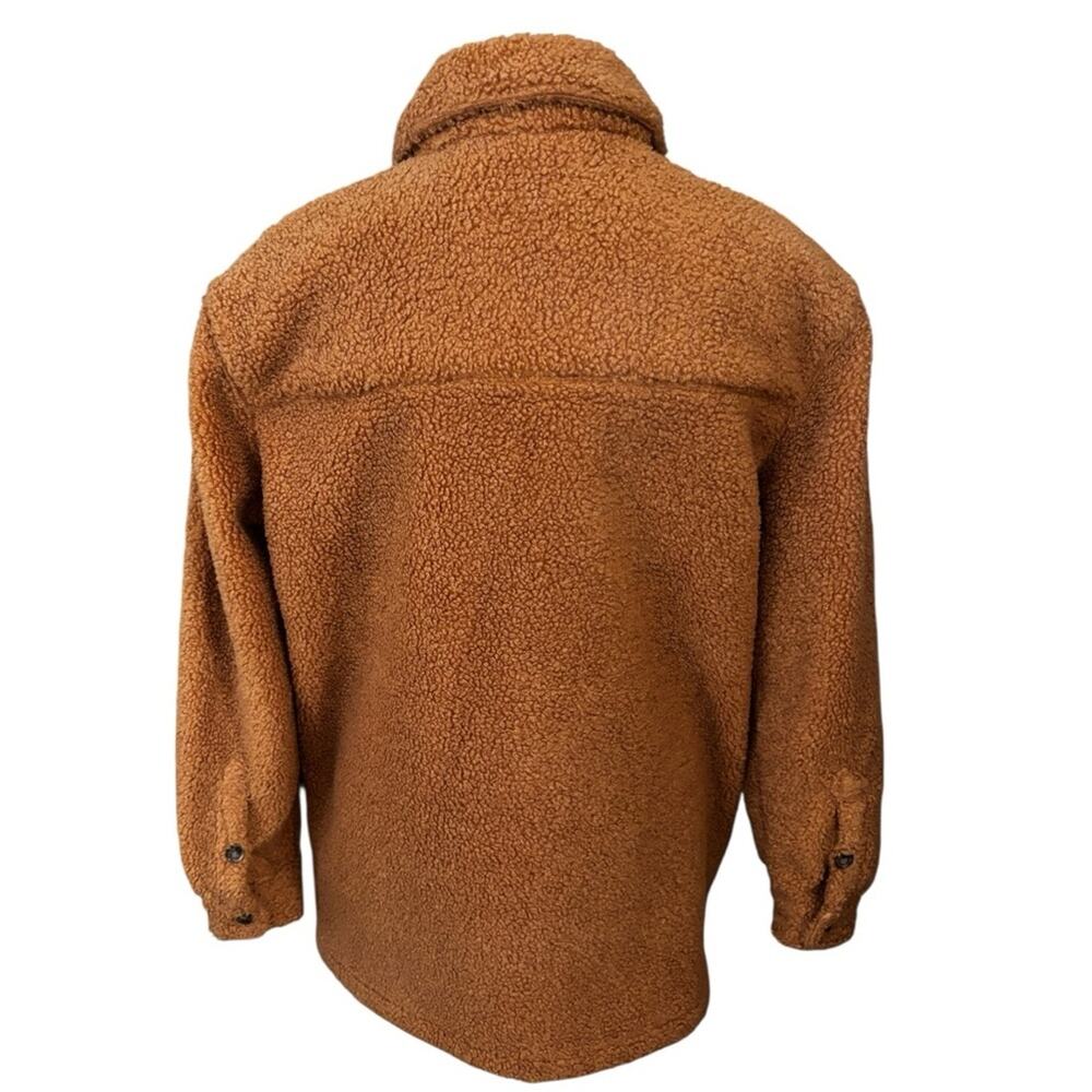 Marine Layer Eden Sherpa Overshirt Women's Orange/Brown Shacket Size Small - Picture 4 of 11